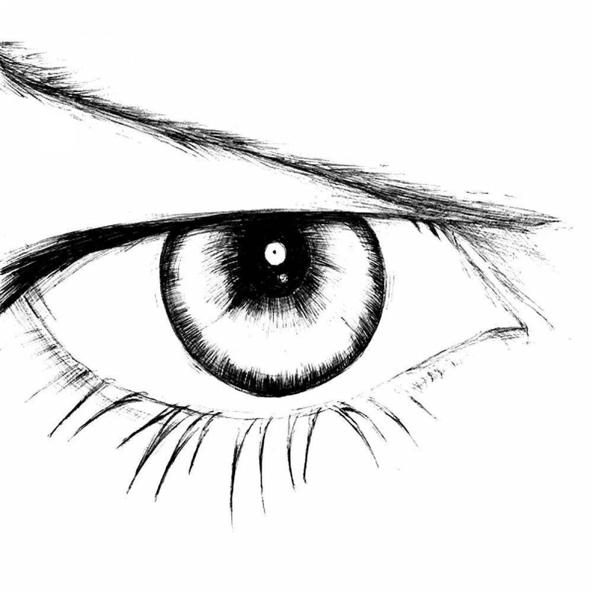 Colorful human eye coloring page