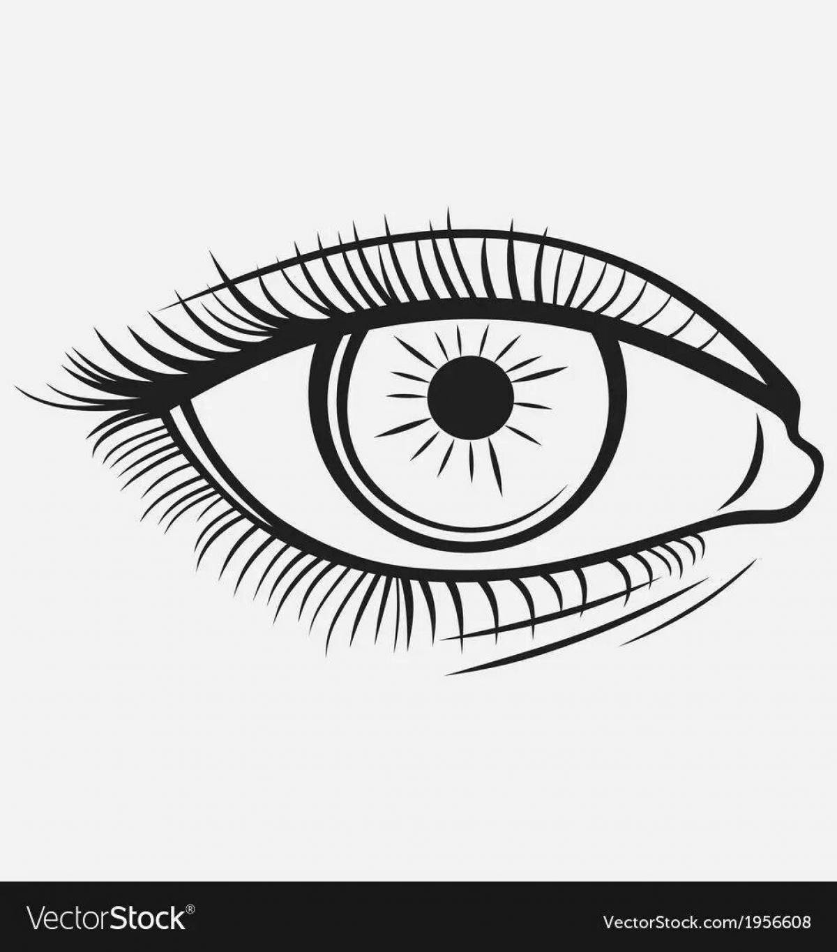 Attractive human eye coloring page