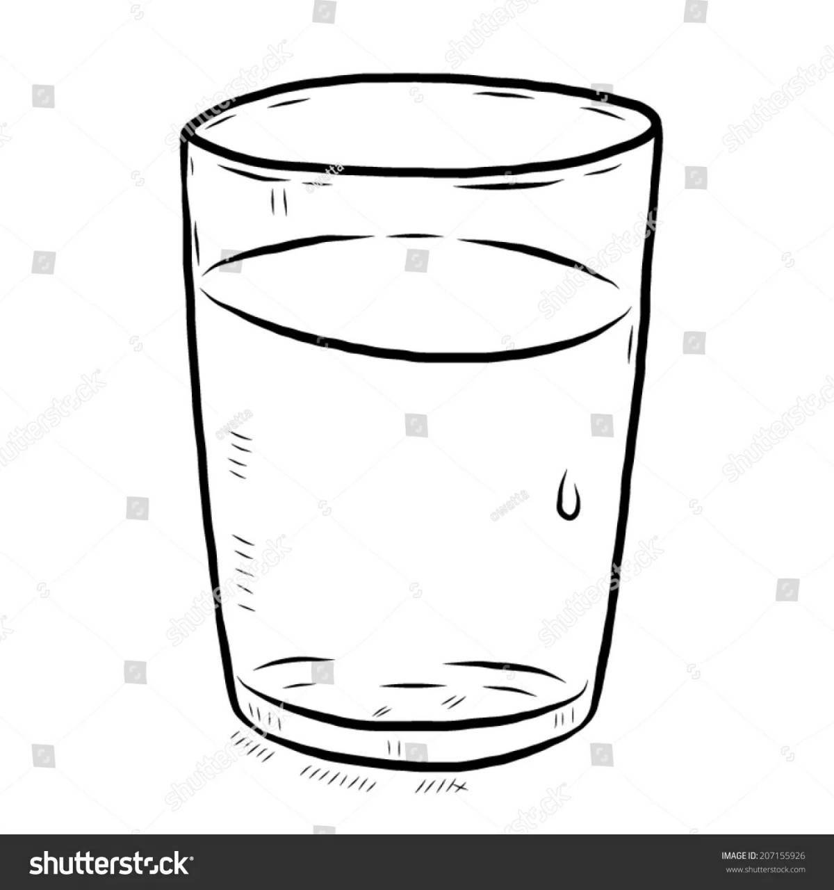 Crystal clear coloring glass of water