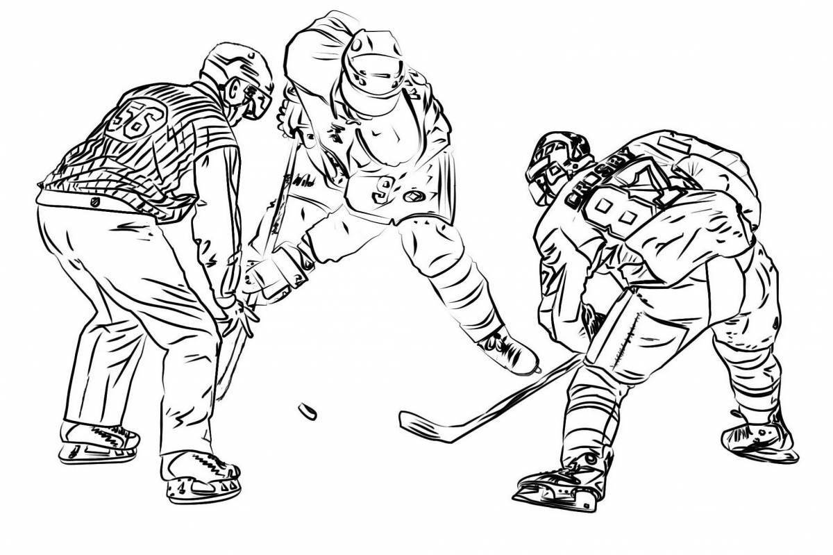 Удивительная страница раскраски хоккей цска