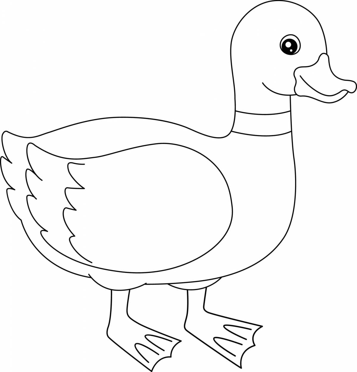Анимированная страница раскраски утки лалафо