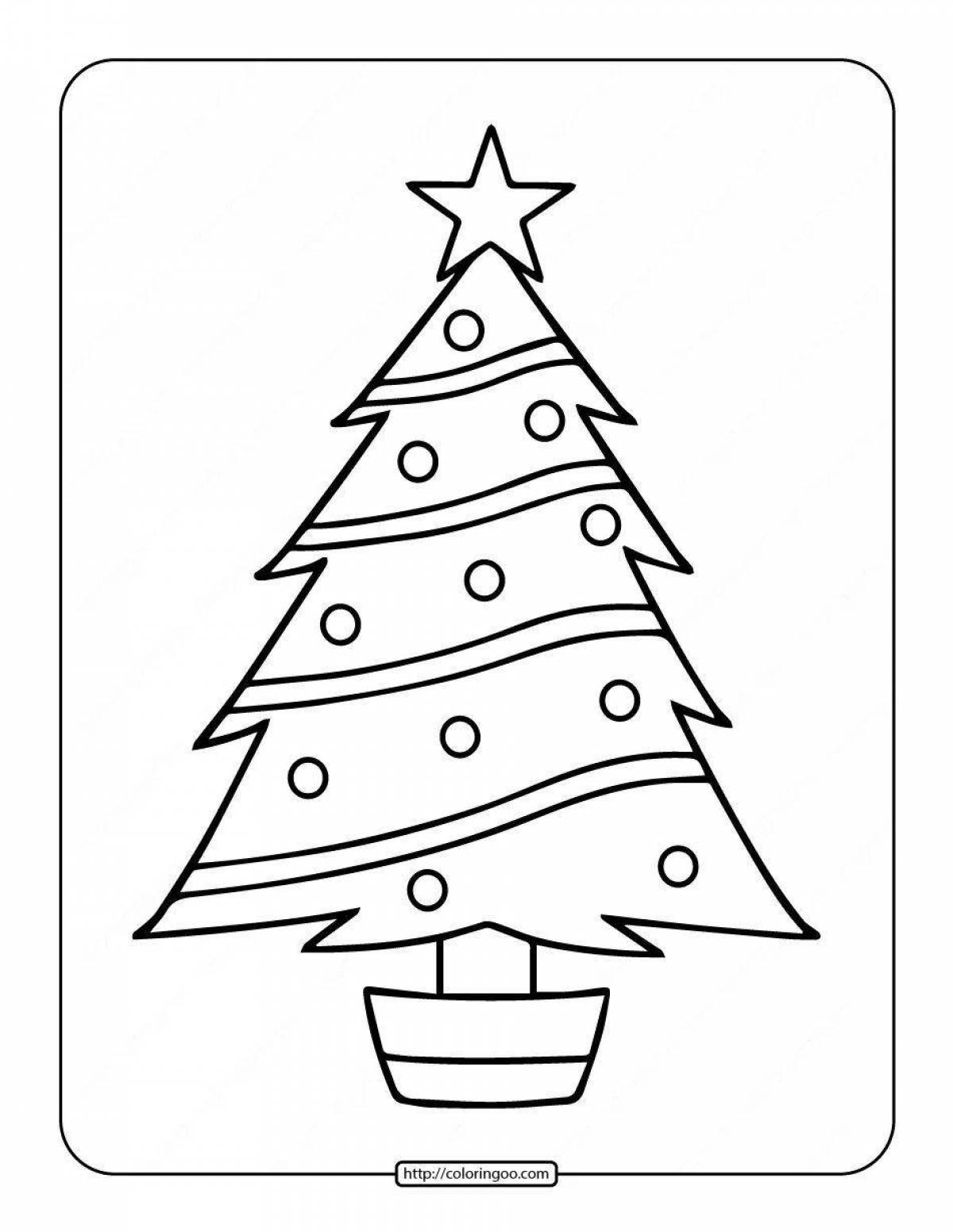 Joyful coloring christmas tree