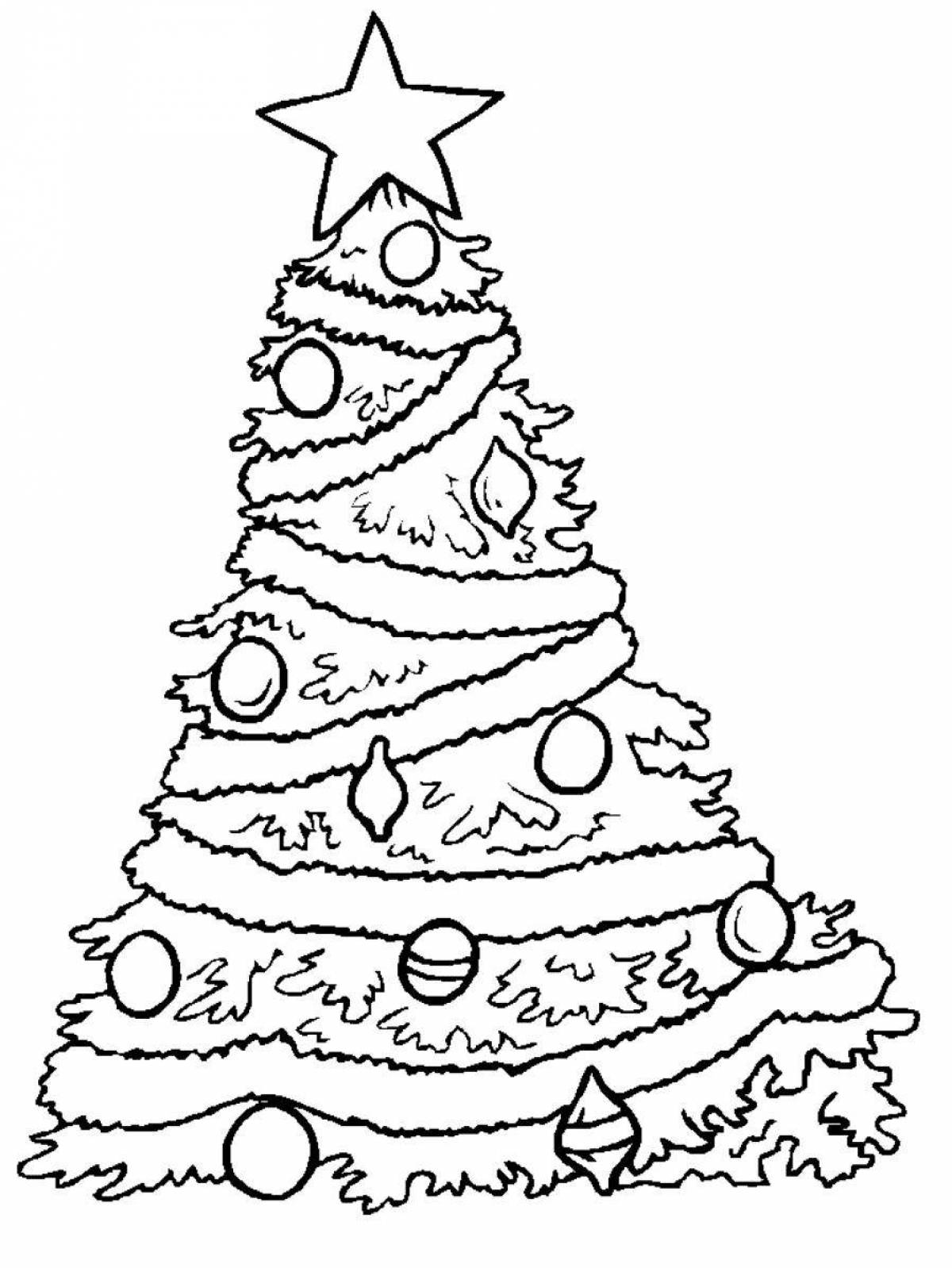 Luxury coloring christmas tree
