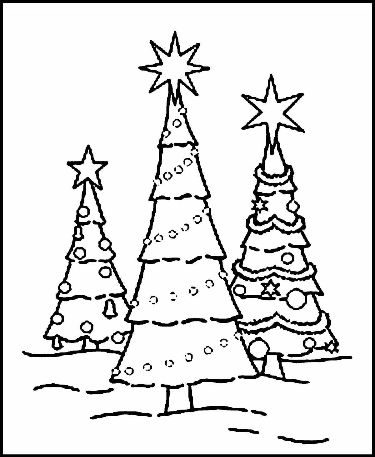 Причудливая раскраска рождественская елка