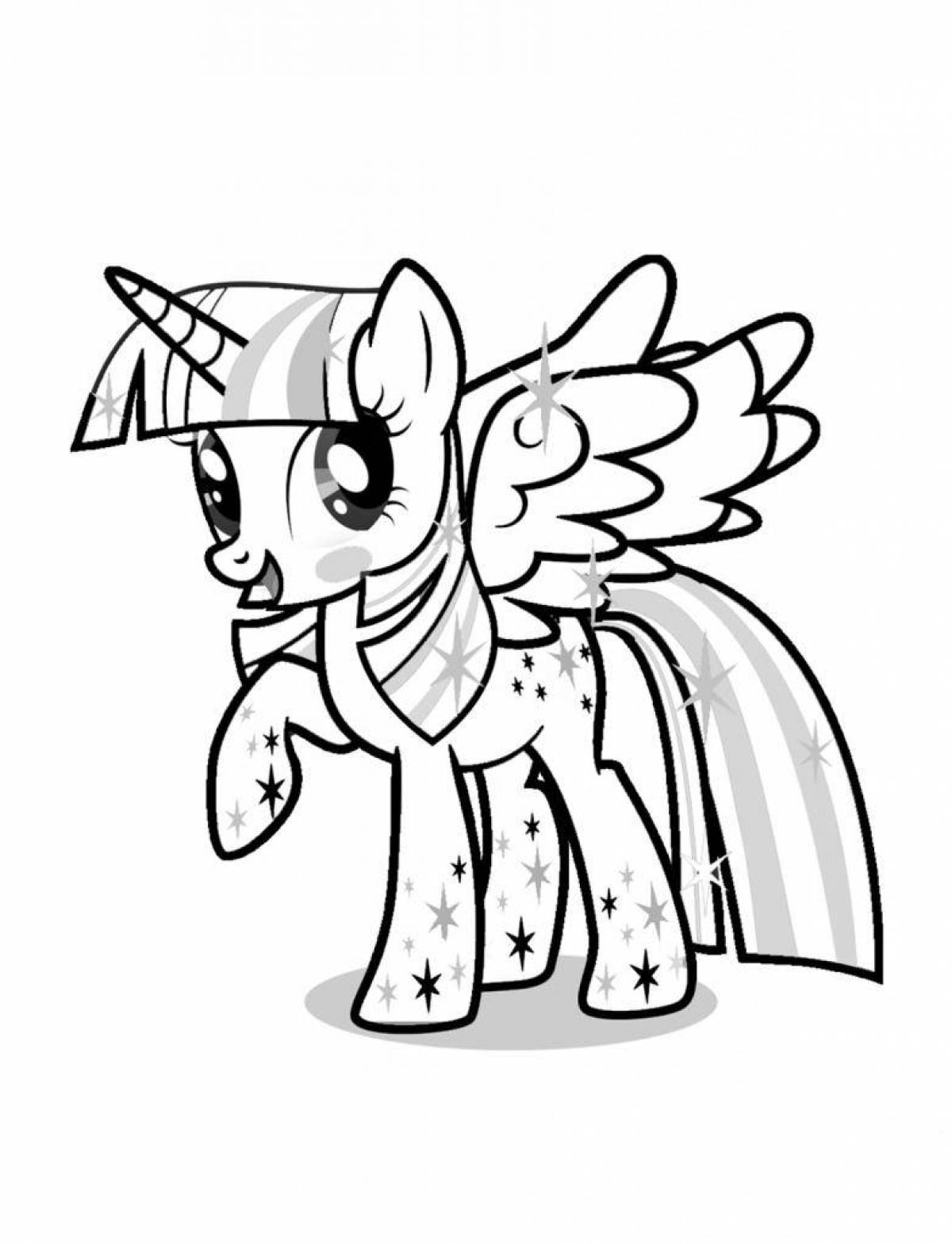 Brightly colored twilight sparkle coloring page