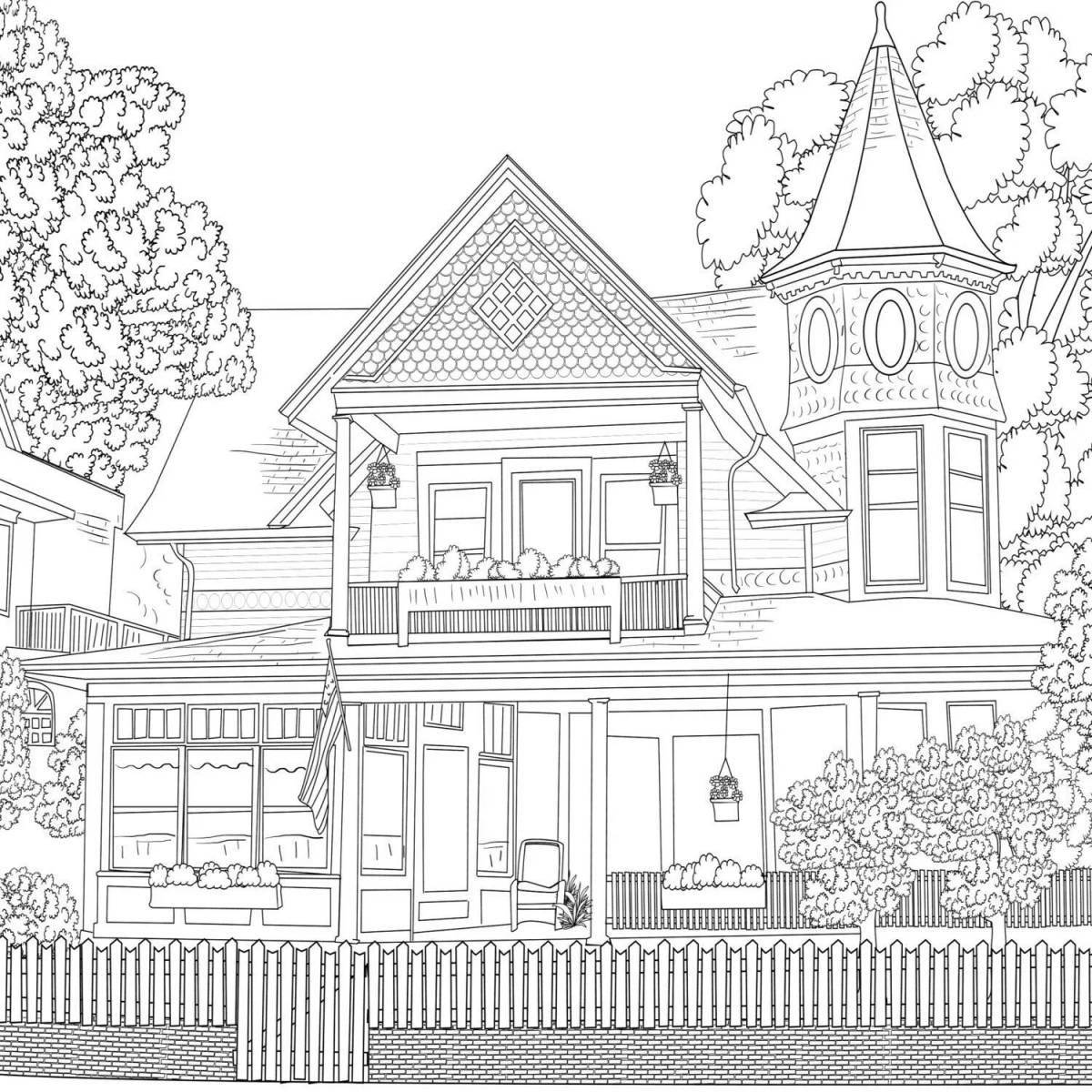 Coloring book rich palace house