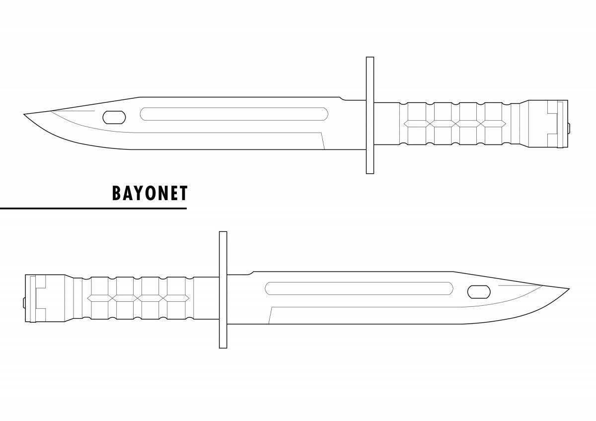 Colorful tanto knife coloring page