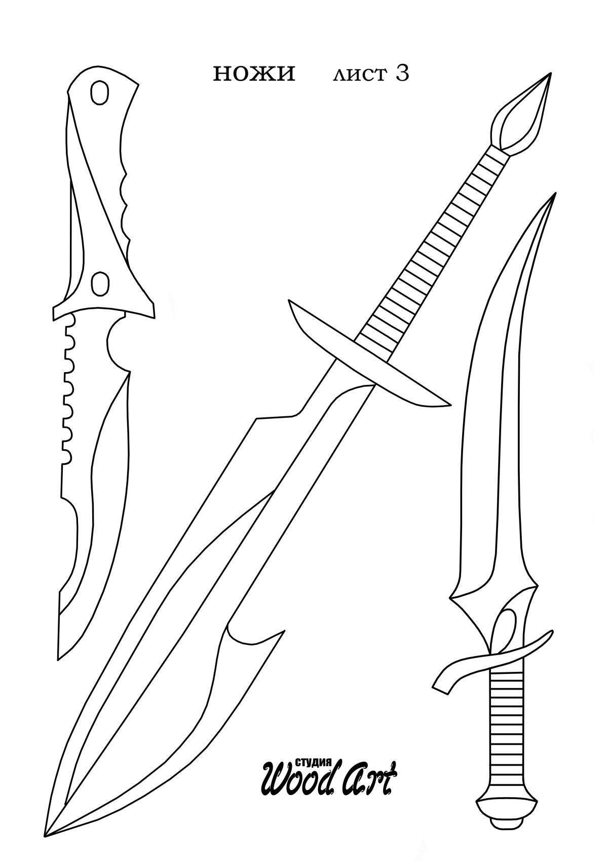 Bright tanto knife coloring page