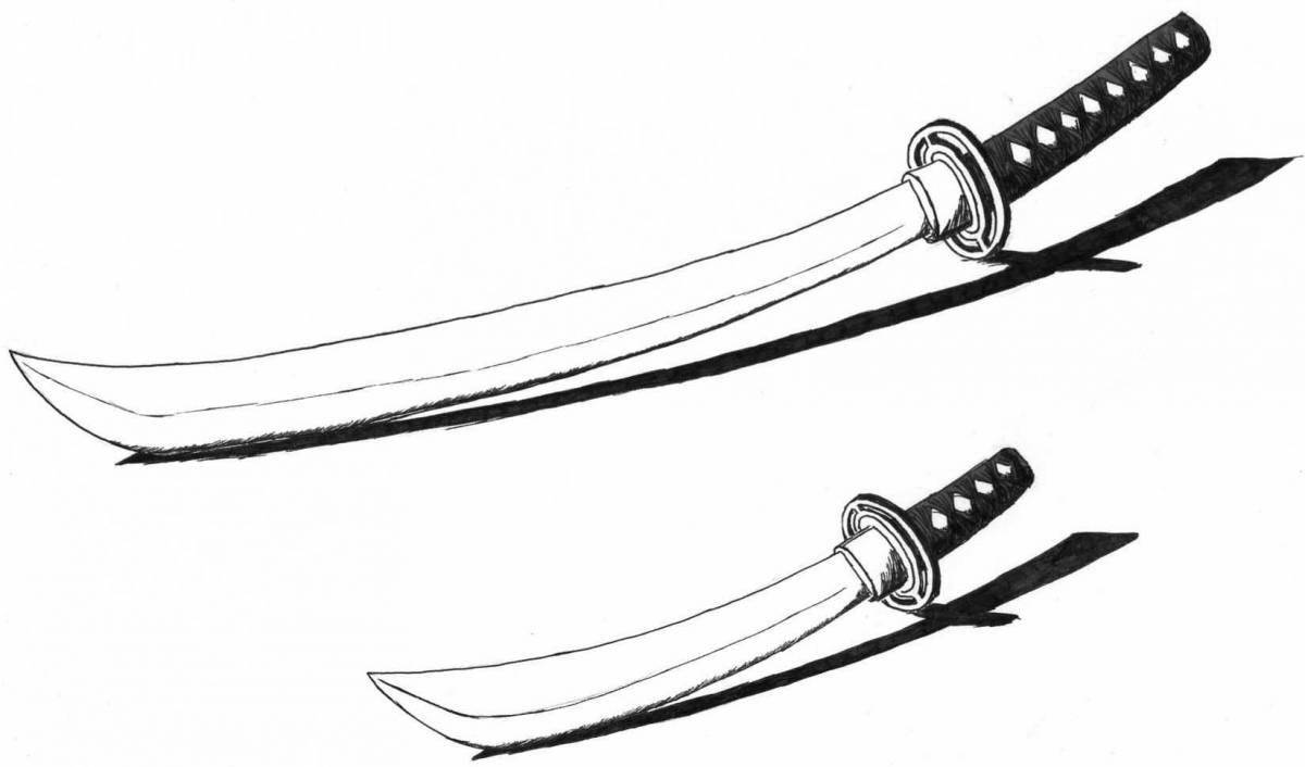 Tanto punch knife coloring page