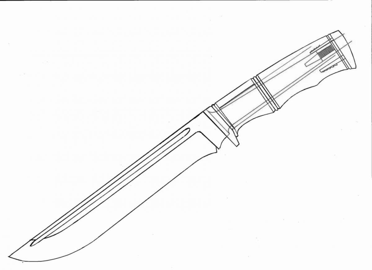 Раскраска элегантный нож танто