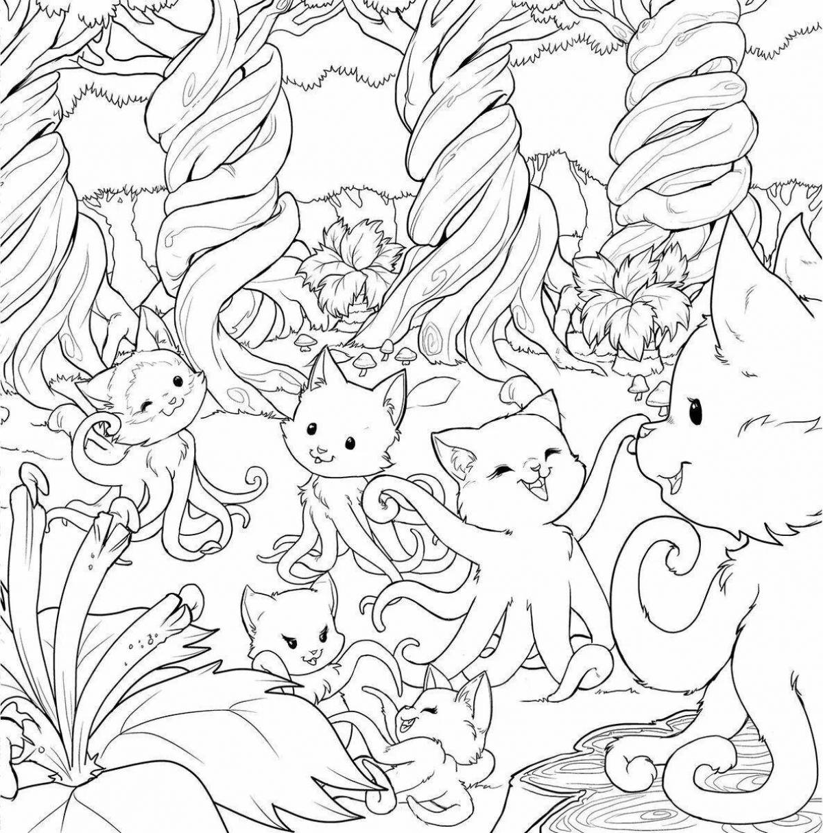 Adorable lost kittens coloring page