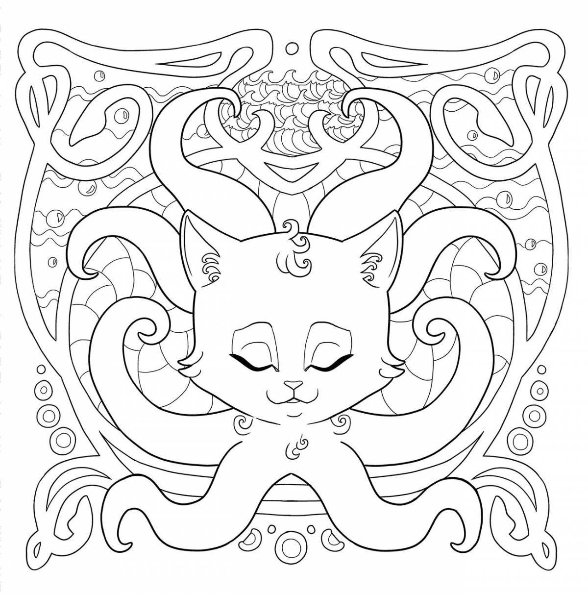 Photo Coloring book bubble lost kittens