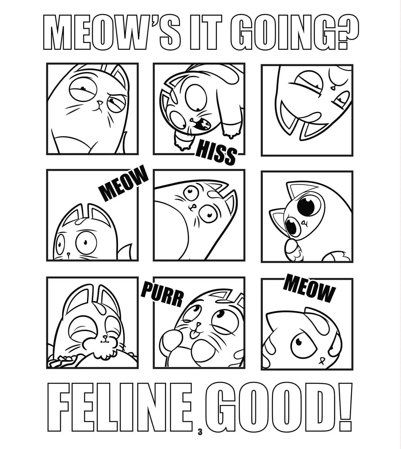 Photo Coloring book clever lost kittens