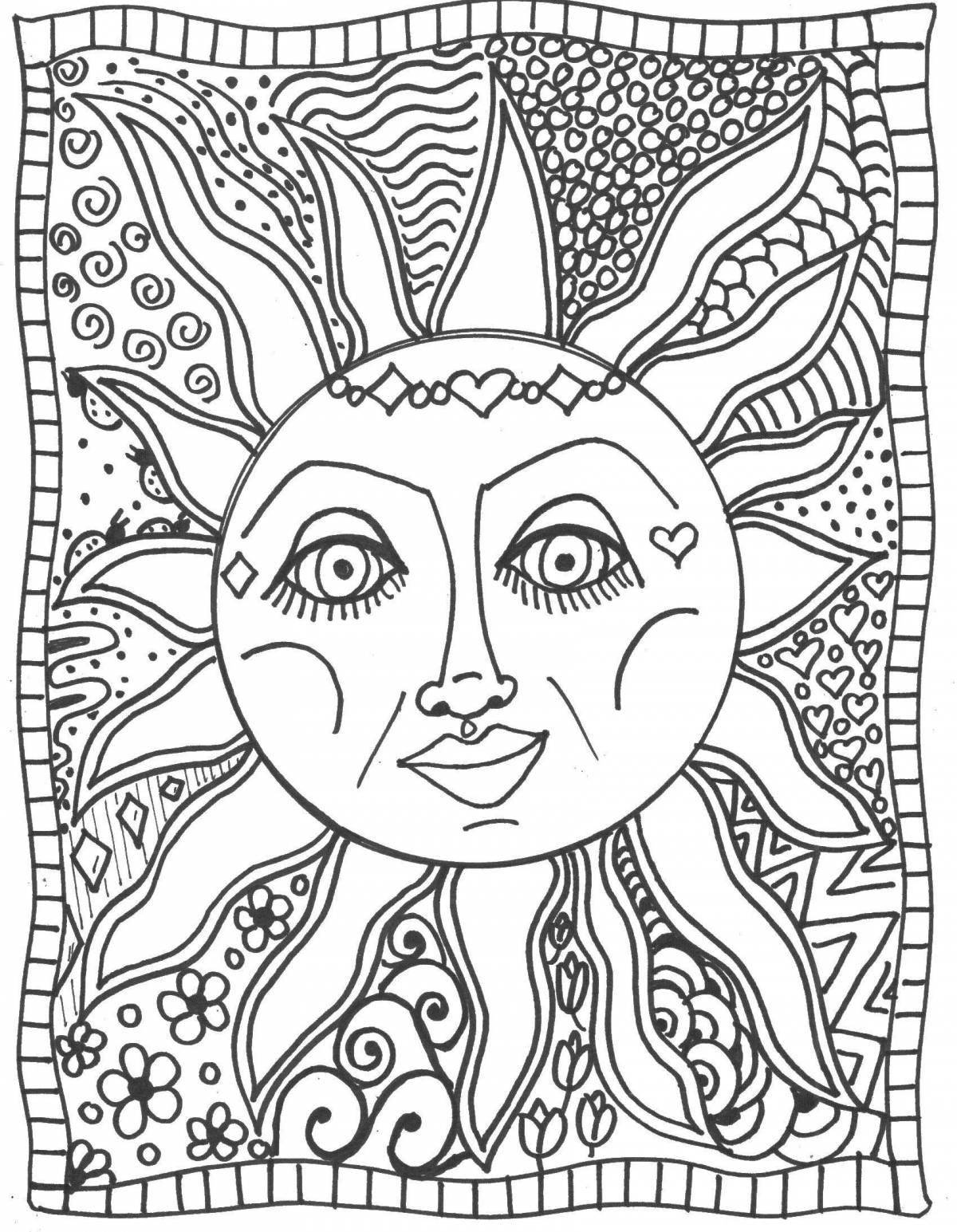 Magic hippie coloring page