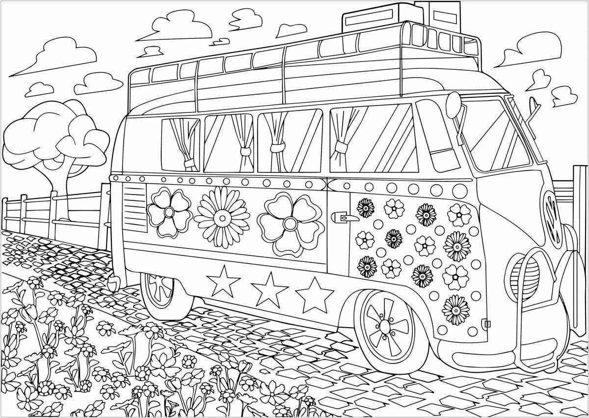 Amazing hippie coloring page