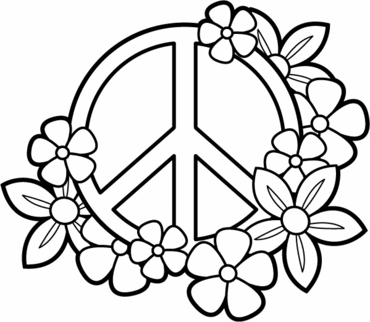 Hippie live coloring page