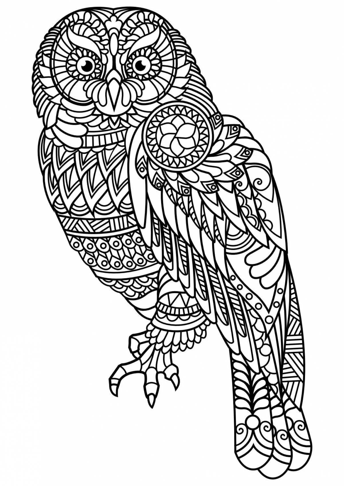 Coloring book with colorful patterned animals