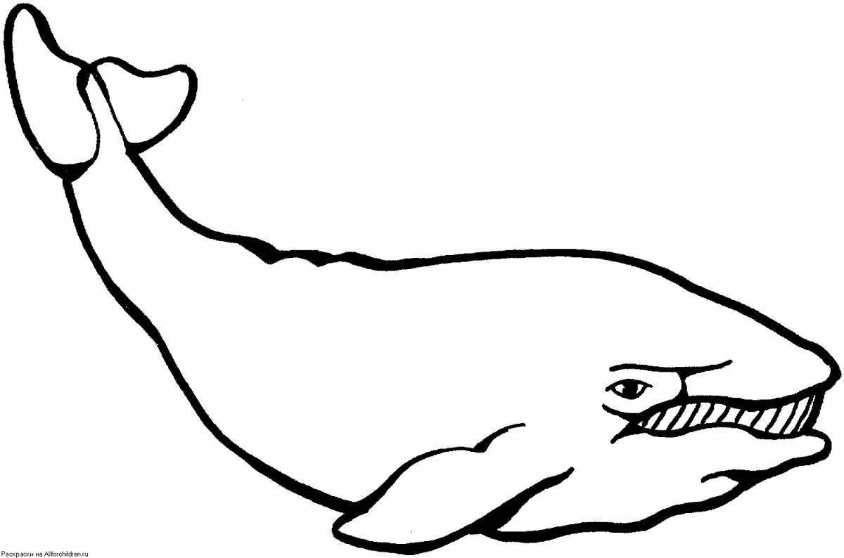 Glowing bowhead whale coloring page