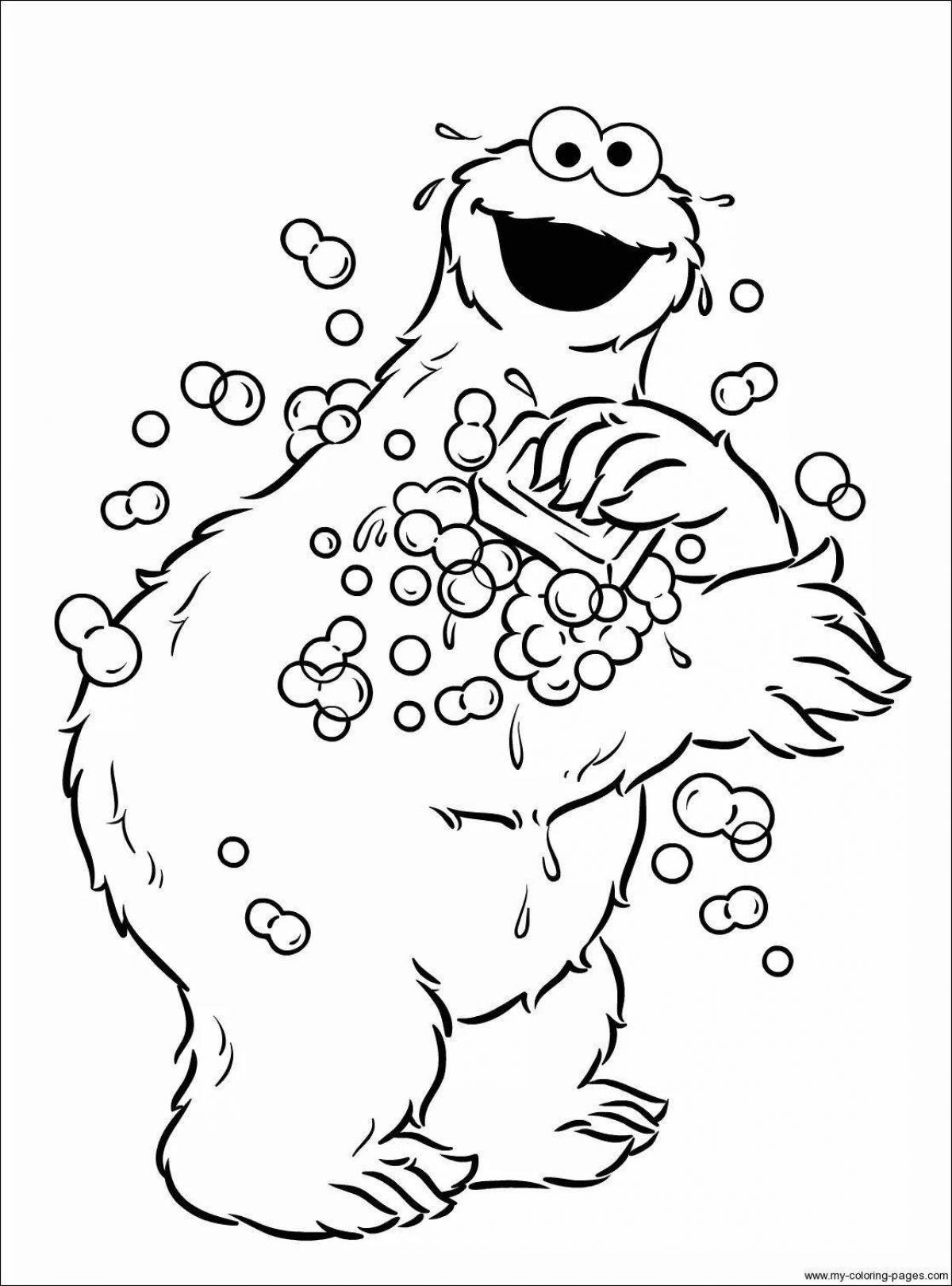 Coloring page happy musical monsters
