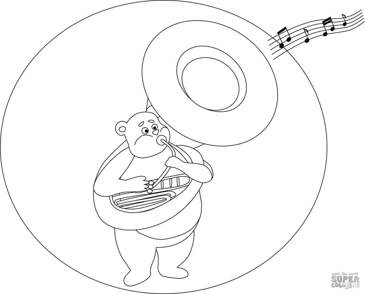 Outlandish musical monsters coloring page