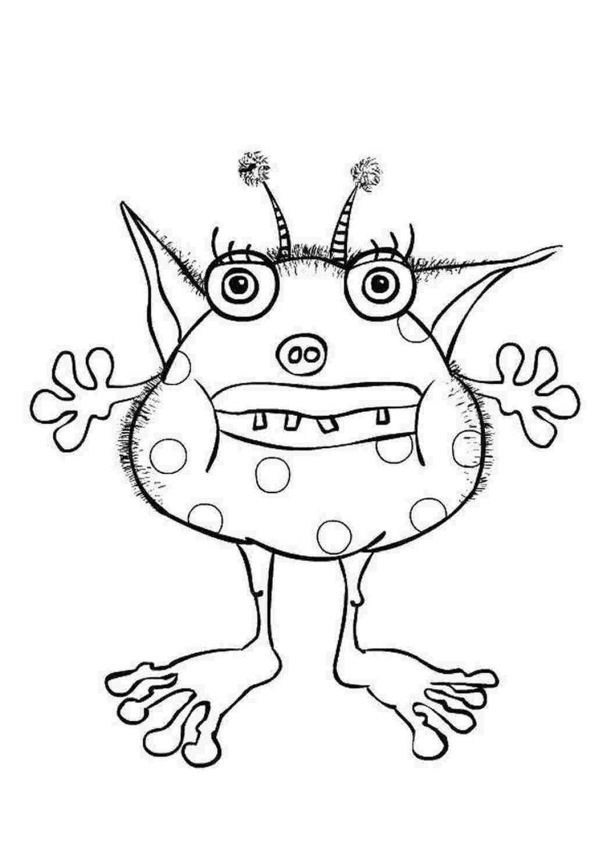Coloring page enthusiastic musical monsters