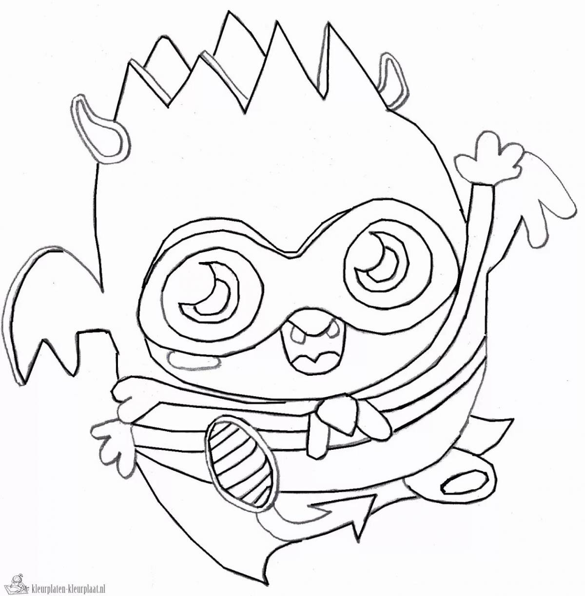 Coloring book bright musical monsters