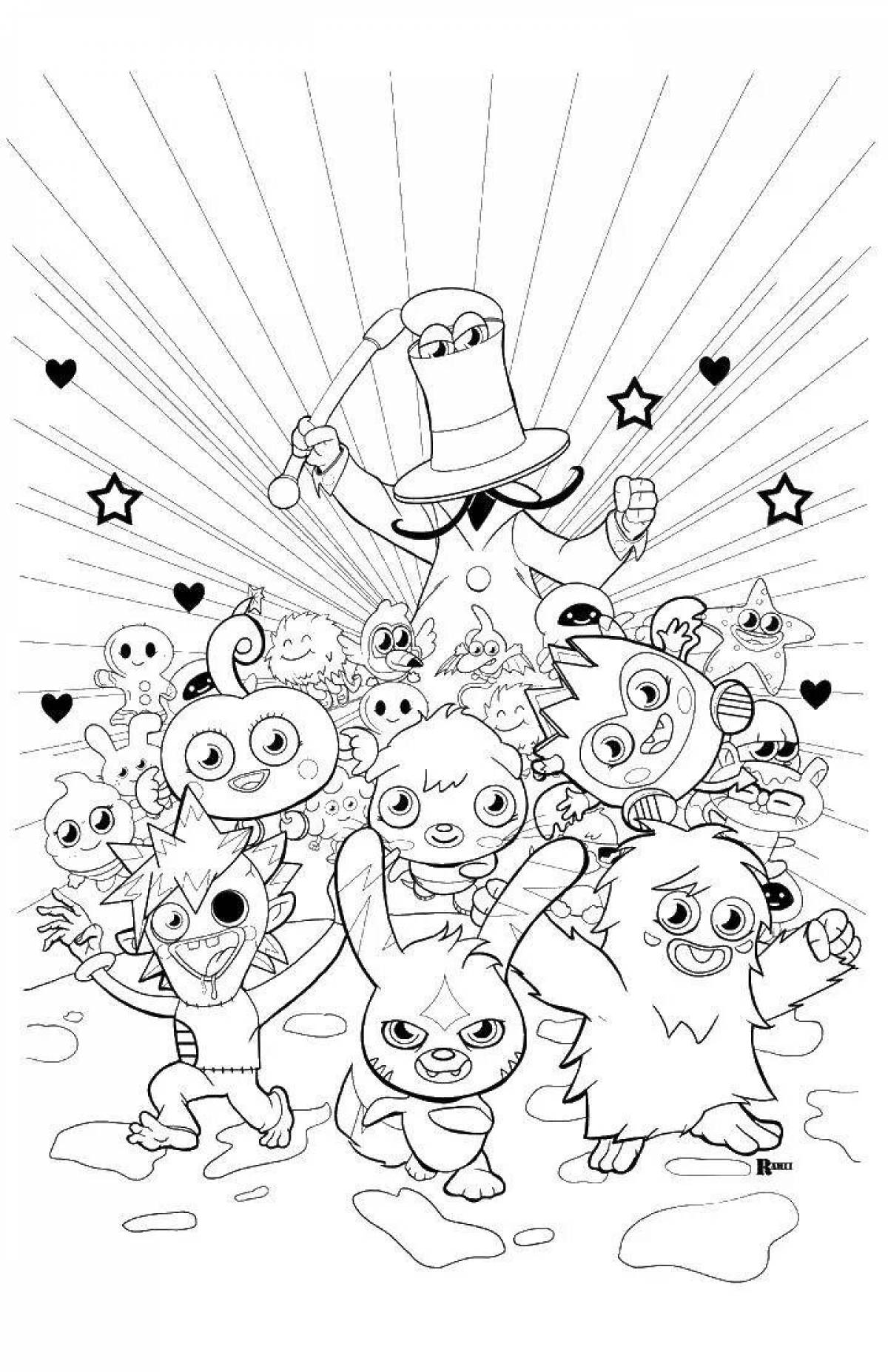 Glamorous musical monsters coloring page