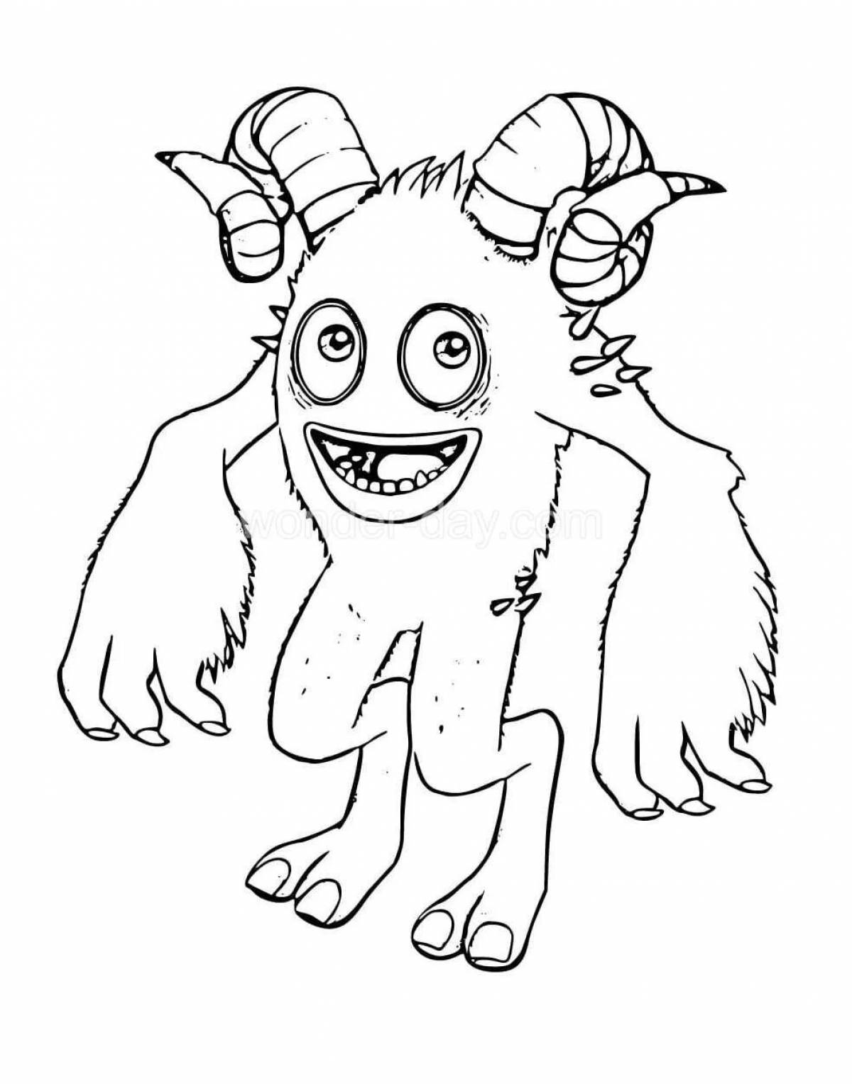 Outrageous musical monsters coloring page