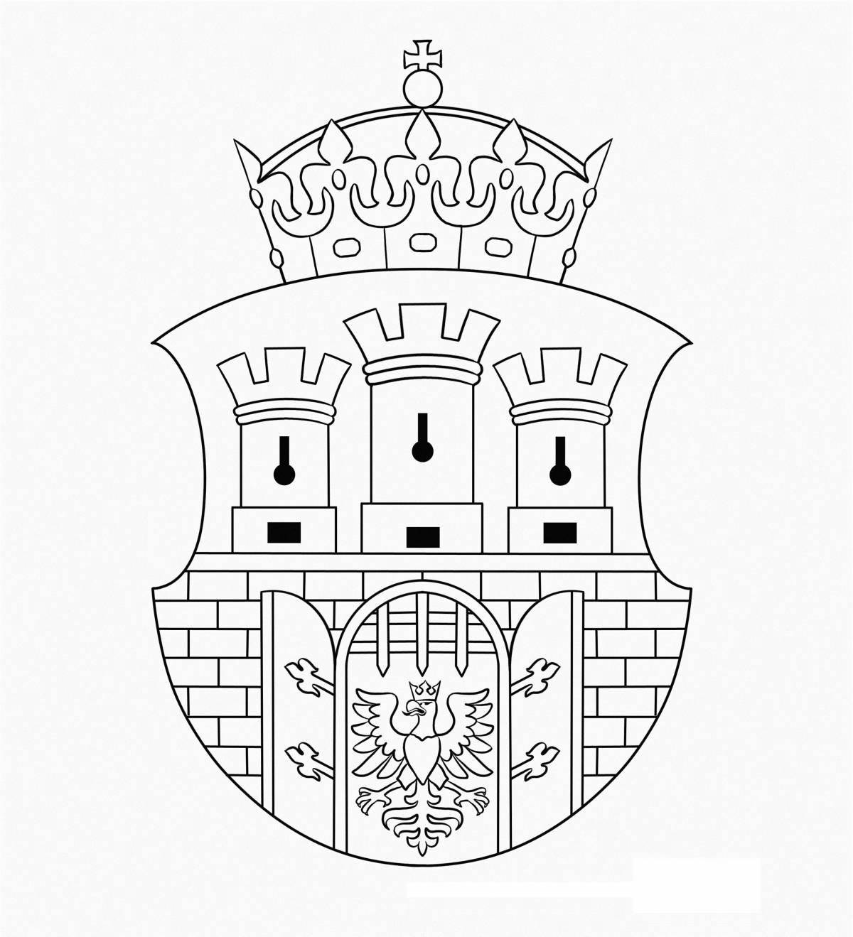 Luxury coloring coat of arms of gomel