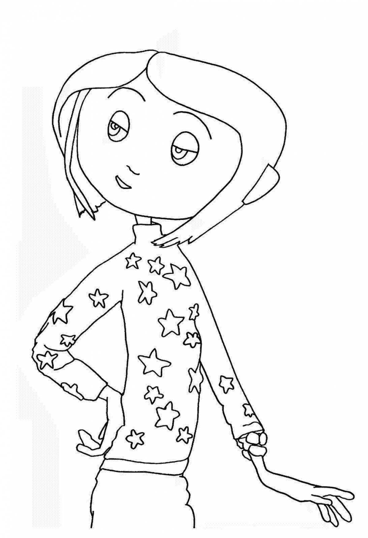 Coloring page charming caroline kubovska