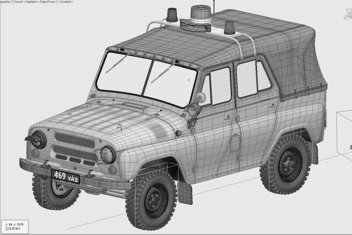 Dazzling UAZ 3303 coloring book