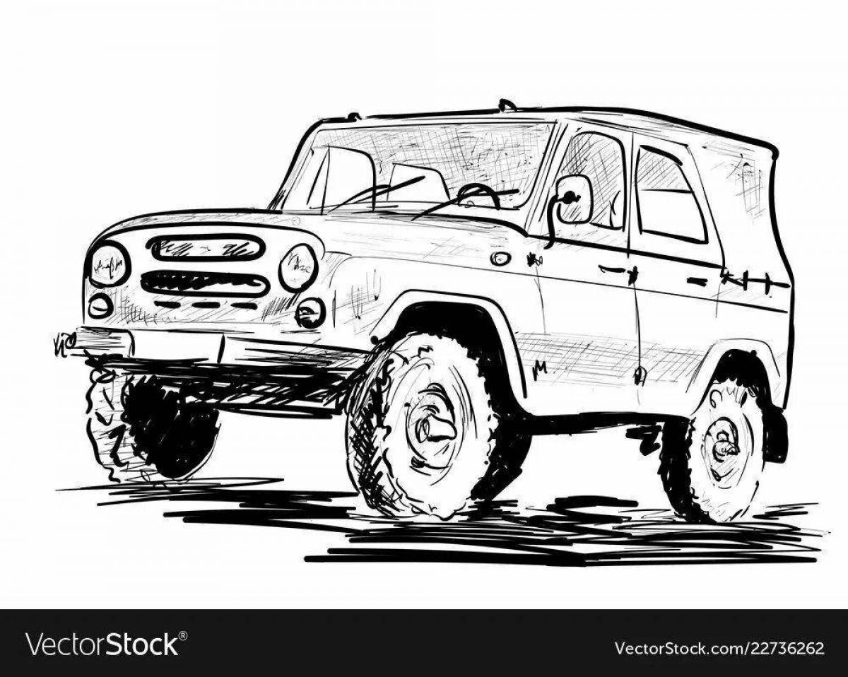 Luxury UAZ 3303 coloring book