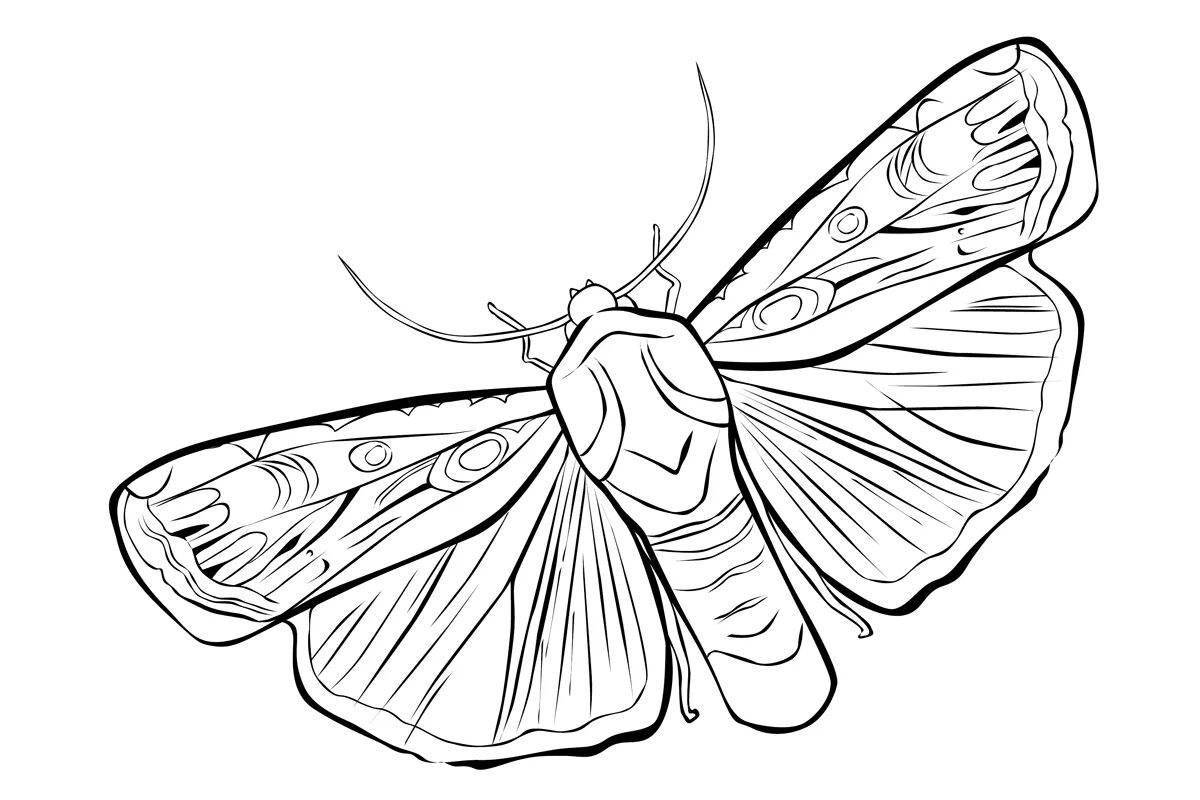 Delightful silkworm coloring page
