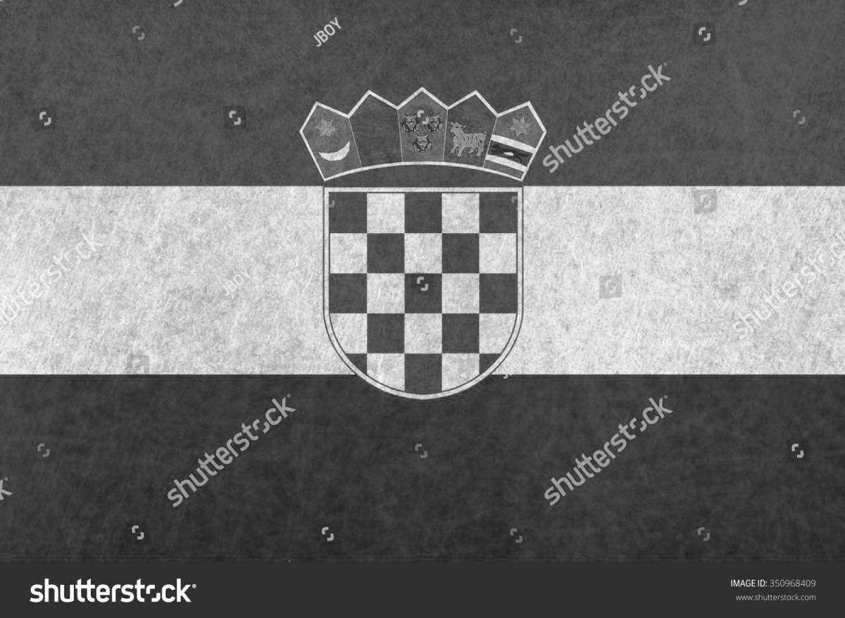 Раскраска яркий флаг хорватии