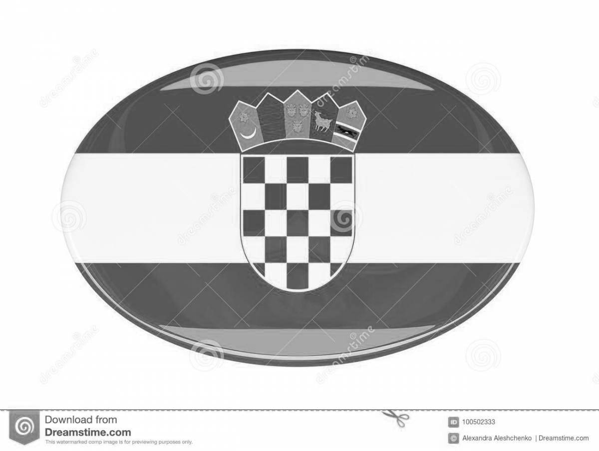 Раскраска веселый флаг хорватии