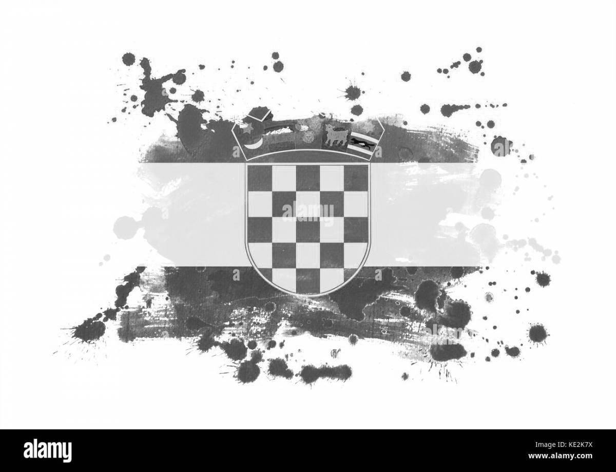 Радостная страница раскраски флага хорватии
