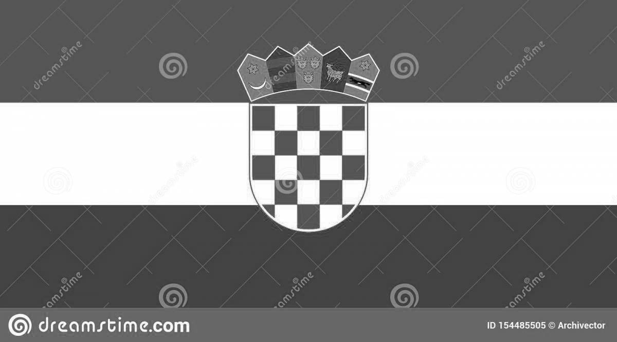 Великолепная страница раскраски флага хорватии