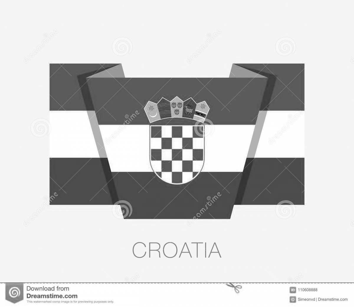Croatia shining flag coloring page