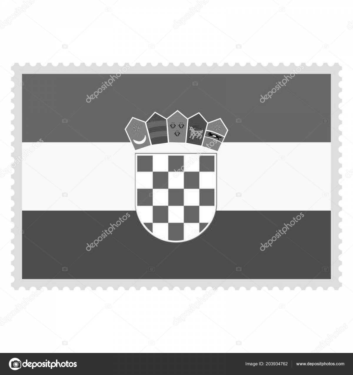 Изысканный флаг хорватии раскраски
