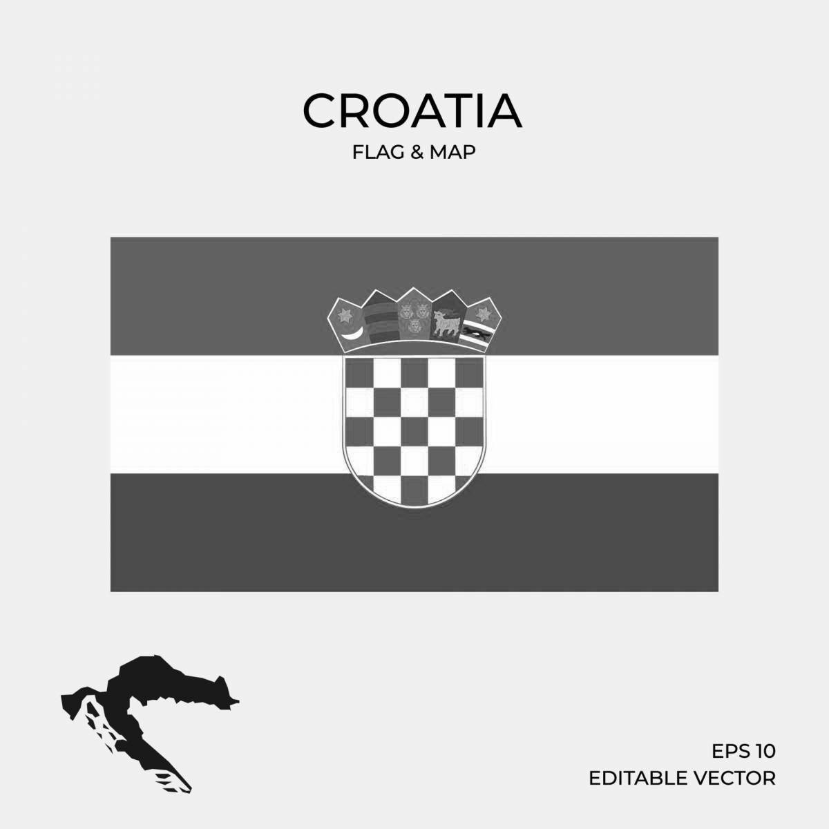 Coloring page beckoning flag of croatia