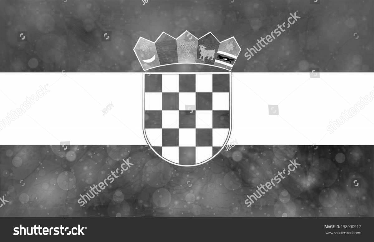Coloring page dazzling flag of croatia