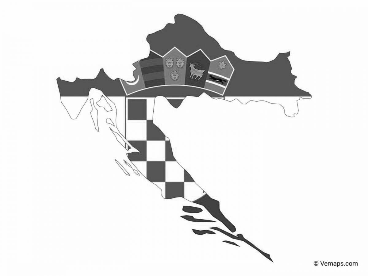 Croatian shiny flag coloring page