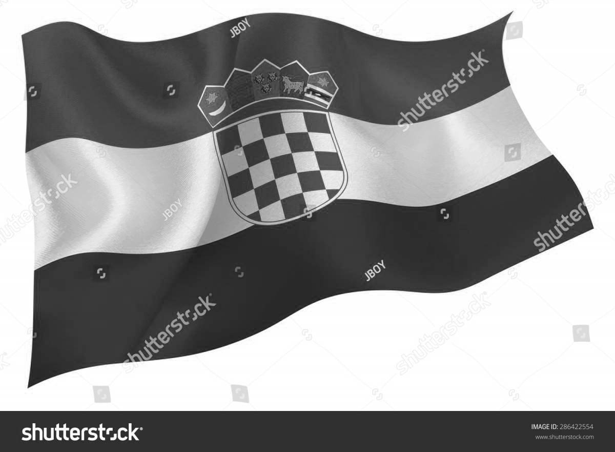 Раскраска великолепный флаг хорватии