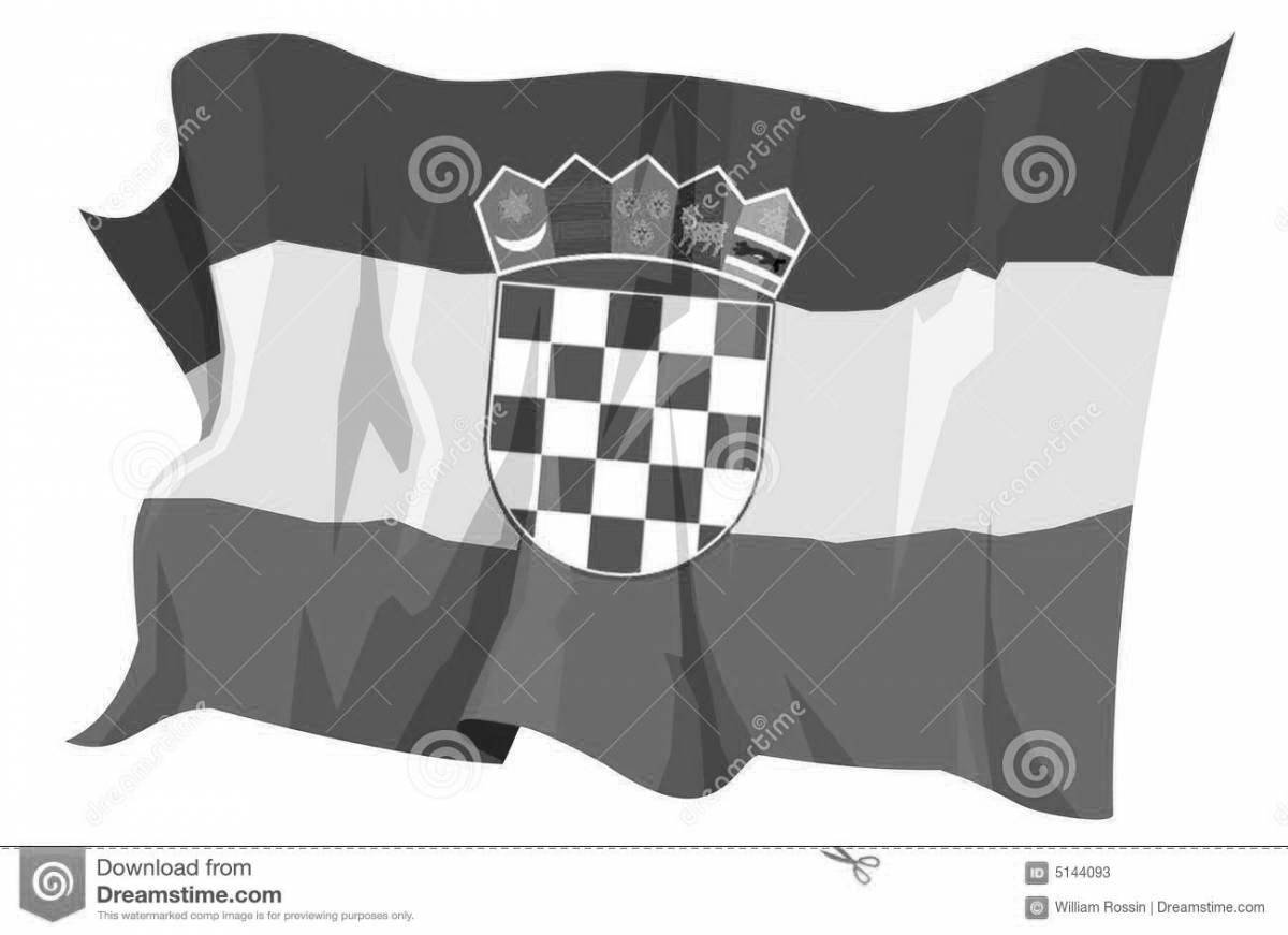 Раскраска прекрасный флаг хорватии
