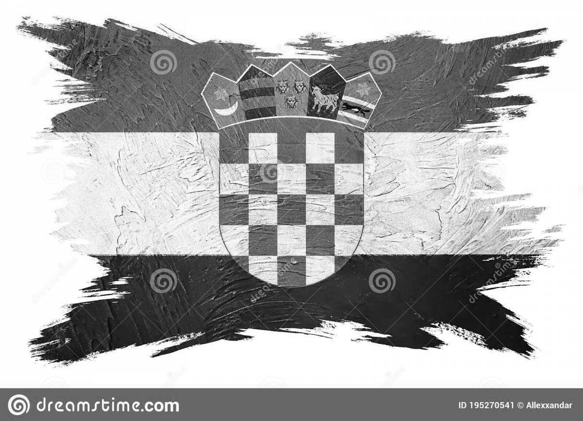 Coloring page charming flag of croatia