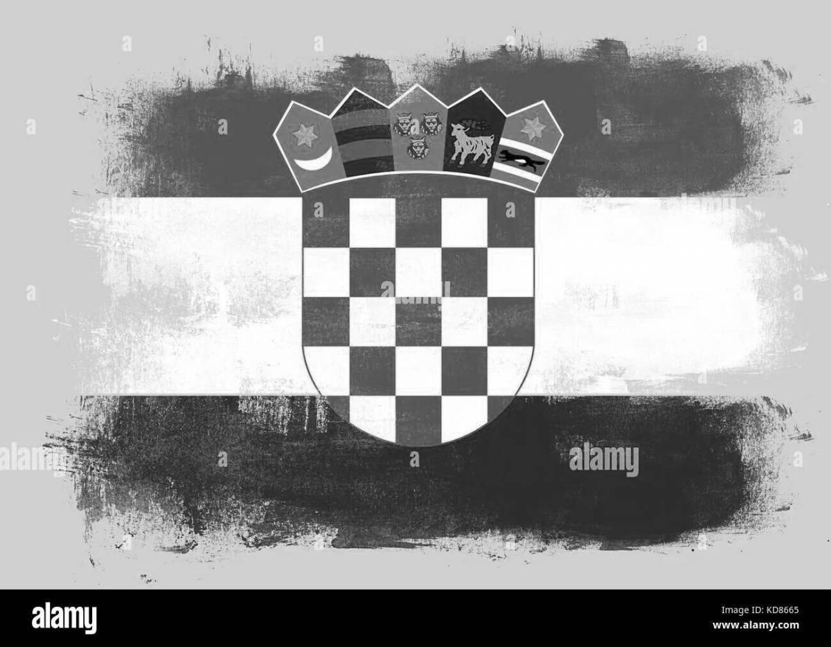 Восхитительная страница раскраски флага хорватии