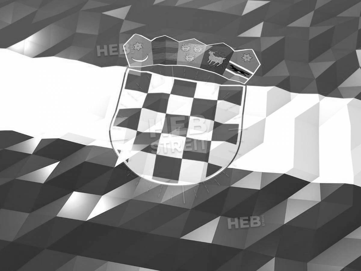 Игривая страница раскраски флага хорватии
