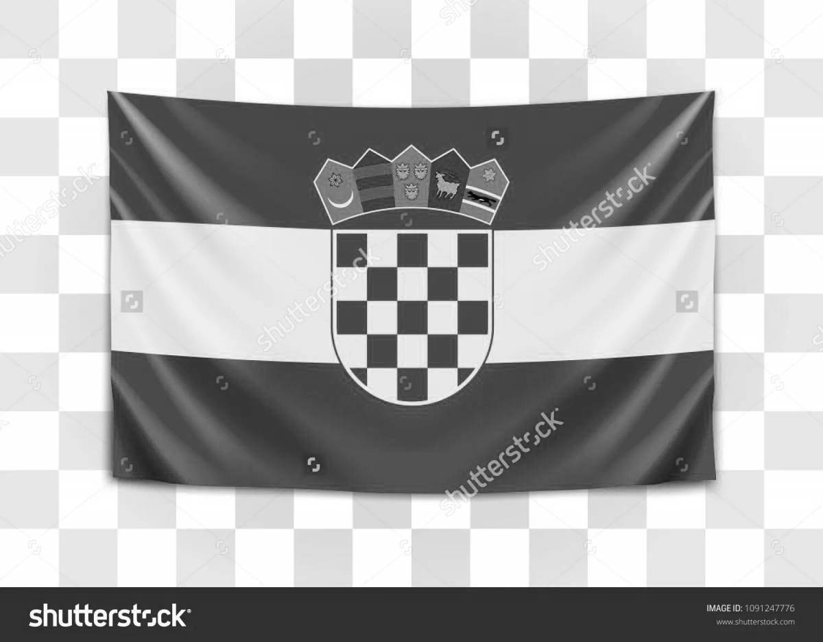 Забавная страница раскраски флага хорватии