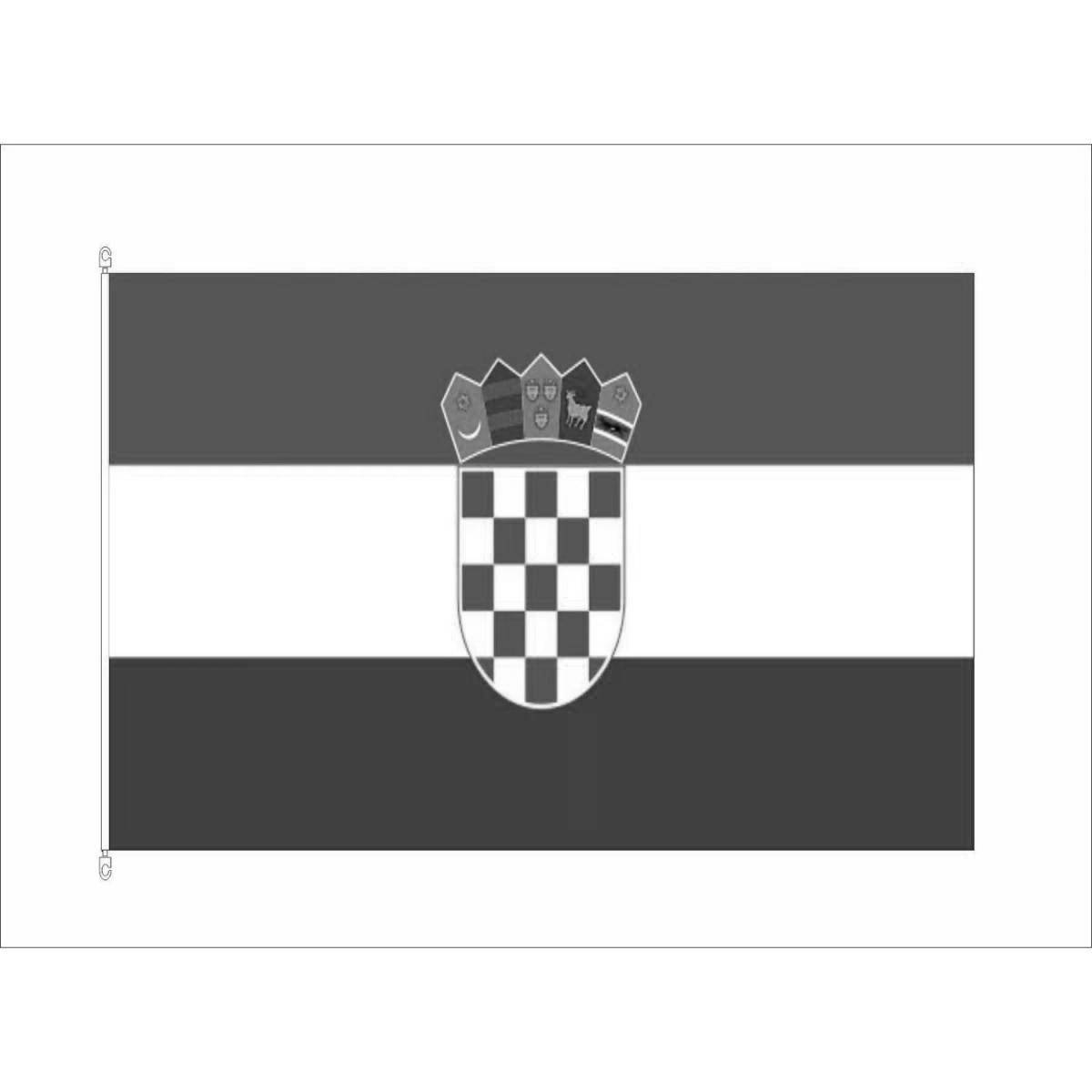 Croatian cheerful flag coloring page