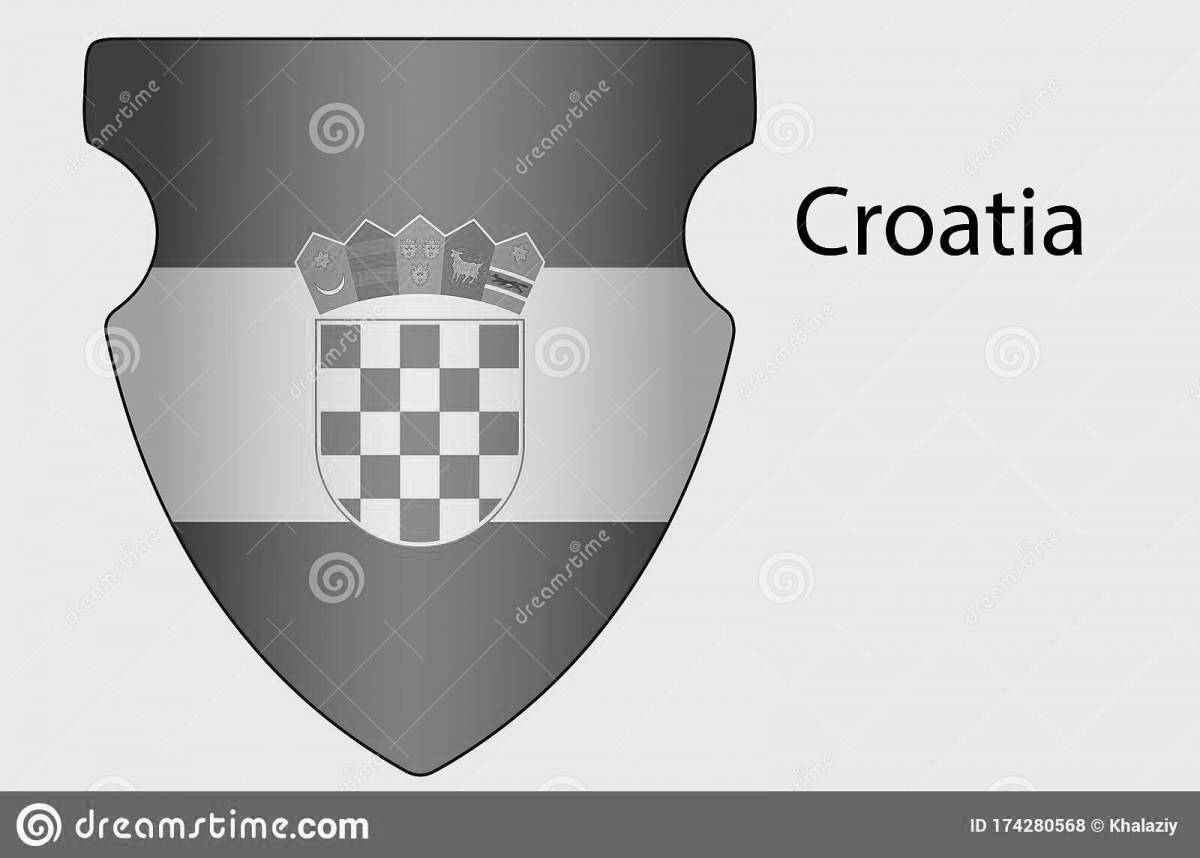 Animated flag of croatia coloring book